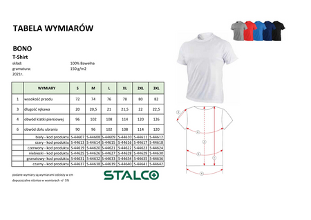 Koszulka t-shirt męski S BONO czarna S-44637 STALCO