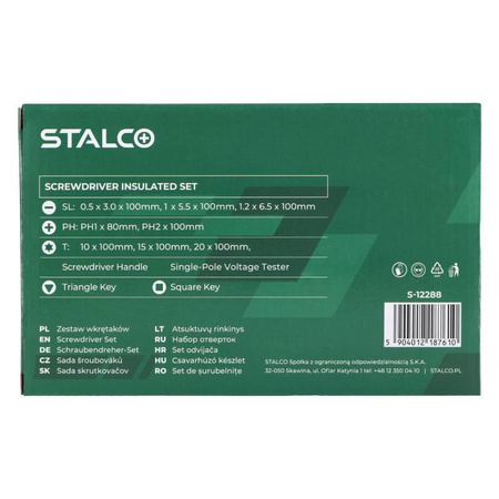 Wkrętaki elektrotechniczne 12 elementów (STAL CRV 1000V) S-12288 STALCO