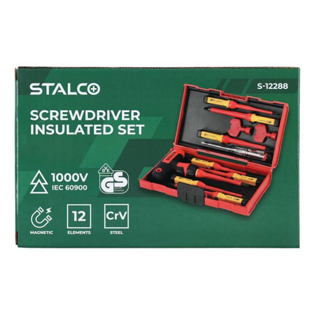 Wkrętaki elektrotechniczne 12 elementów (STAL CRV 1000V) S-12288 STALCO