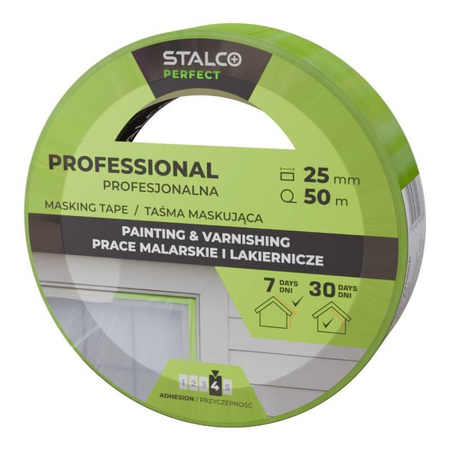 Taśma 25mmx50m zewnętrzna green PERFECT S-76656 STALCO