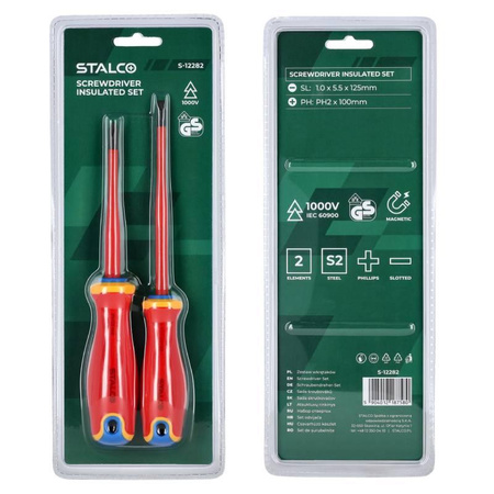 Wkrętaki elektrotechniczne 2 elementy (STAL S2, 1000V) S-12282 STALCO