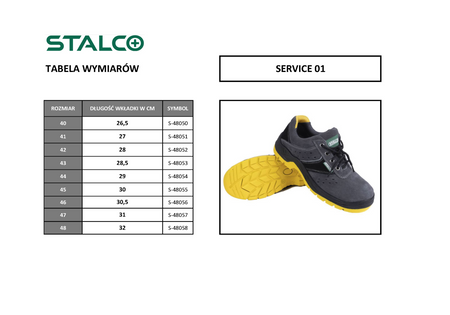 Półbuty skórzane SERVICE O1 STALCO